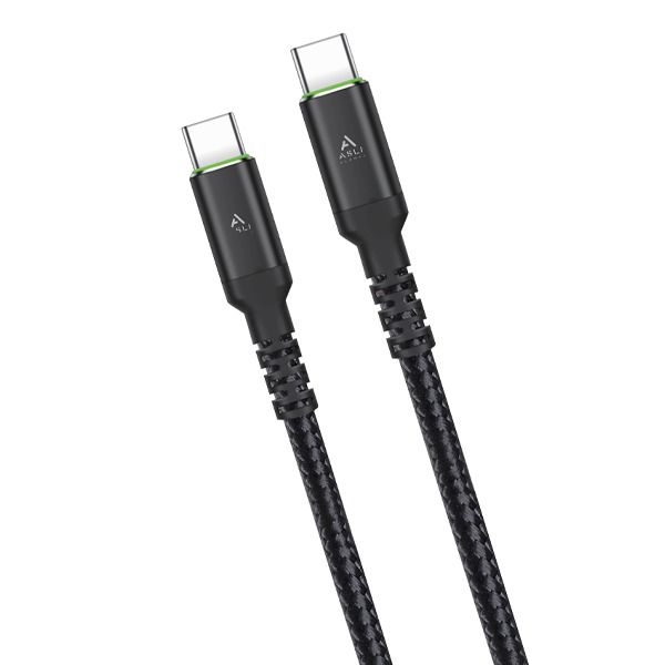 كيبل Power Wire Max من أسلي جلوبال بقوة 66 واط USB-C إلى USB-C واحد متر | أسود كيبل Power Wire Max من أسلي جلوبال بقوة 66 واط USB-C إلى USB-C واحد متر | أسود